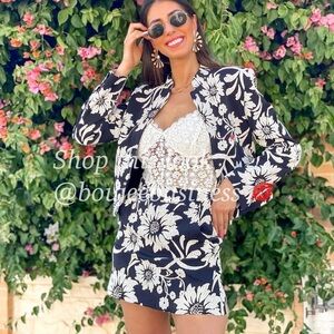 ZARA Jacquard Blazer + Skort Set